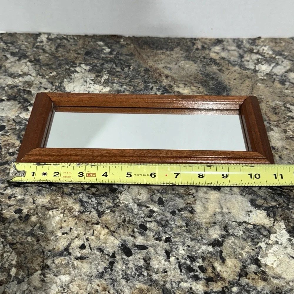 Vintage Home Interiors Wood Frame Wall Hanging‎ Accent Mirror Rectangular